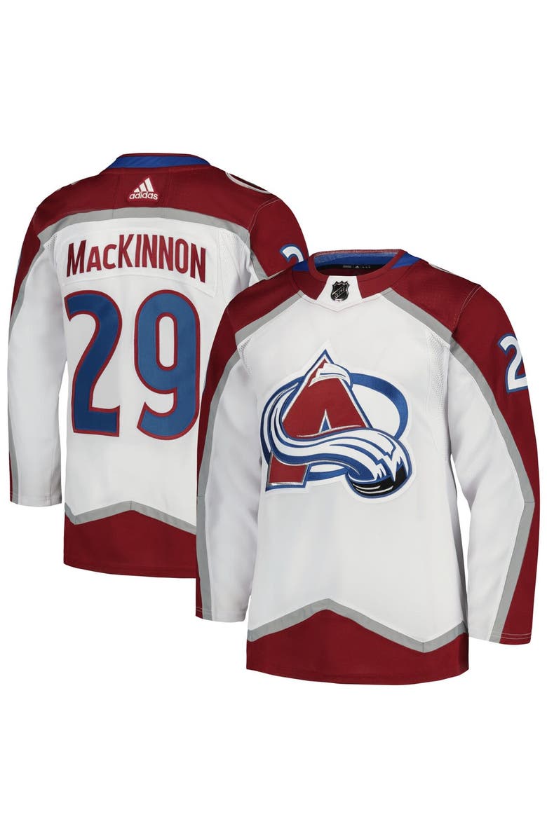 adidas Men's adidas Nathan MacKinnon White Colorado Avalanche Away Primegreen Authentic Player Jersey, Main, color,