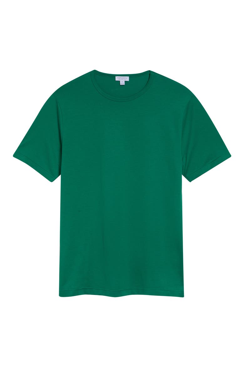 Cotton Crewneck T-Shirt, Main, color, BRIGHT GREEN26