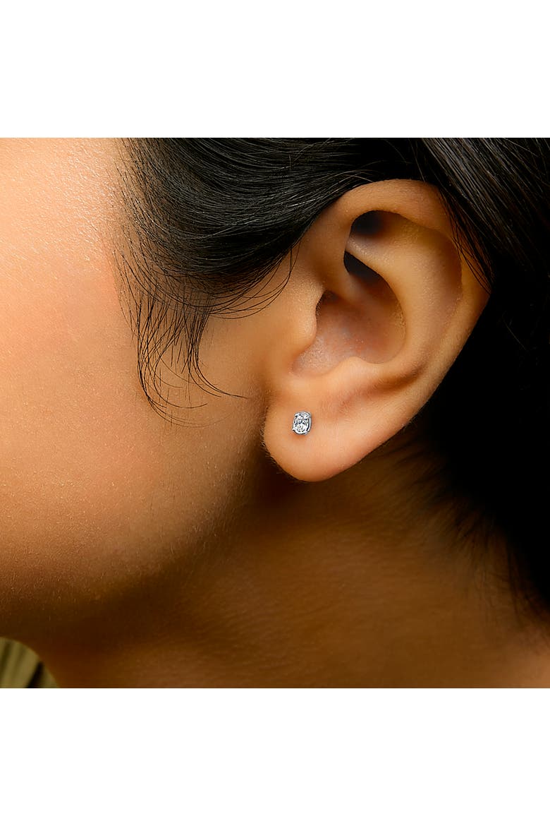 14K White Gold 1/4 Ctw Oval Lab-Grown Diamond Solitaire Stud Earrings, Alternate, color, White