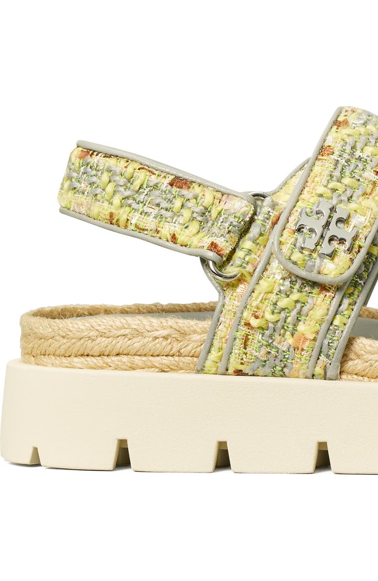 Tory Burch Kira Rope Platform Sport Sandal, Alternate, color, Yellow Multi / Loutre Gray