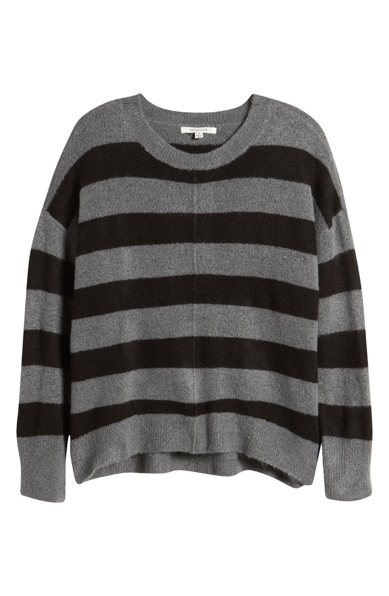 ZOE AND CLAIRE Stripe Crewneck Sweater, Alternate, color, 