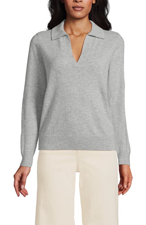 Cashmere Johnny Collar Sweater