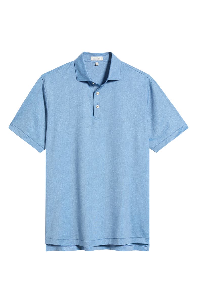 Peter Millar Herringbone Summer Comfort Performance Jersey Polo, Alternate, color, Bali Blue