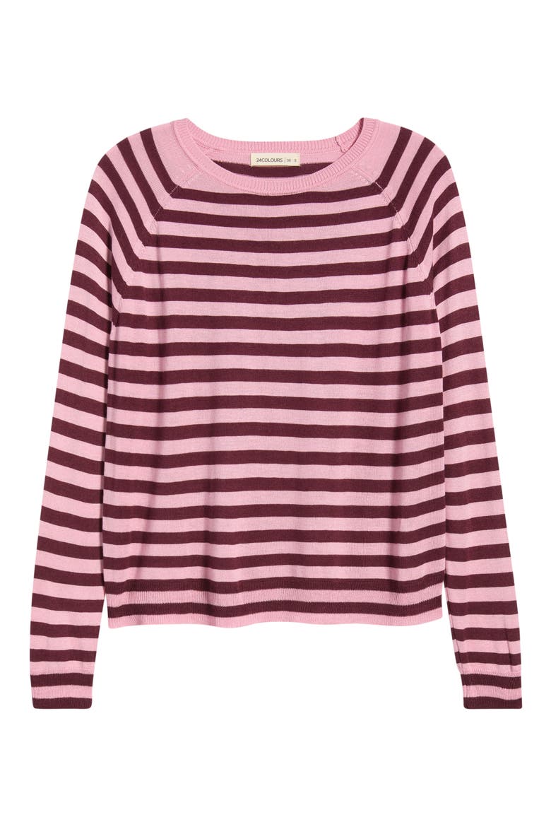 Stripe Sweater, Alternate, color, BORDEAUX