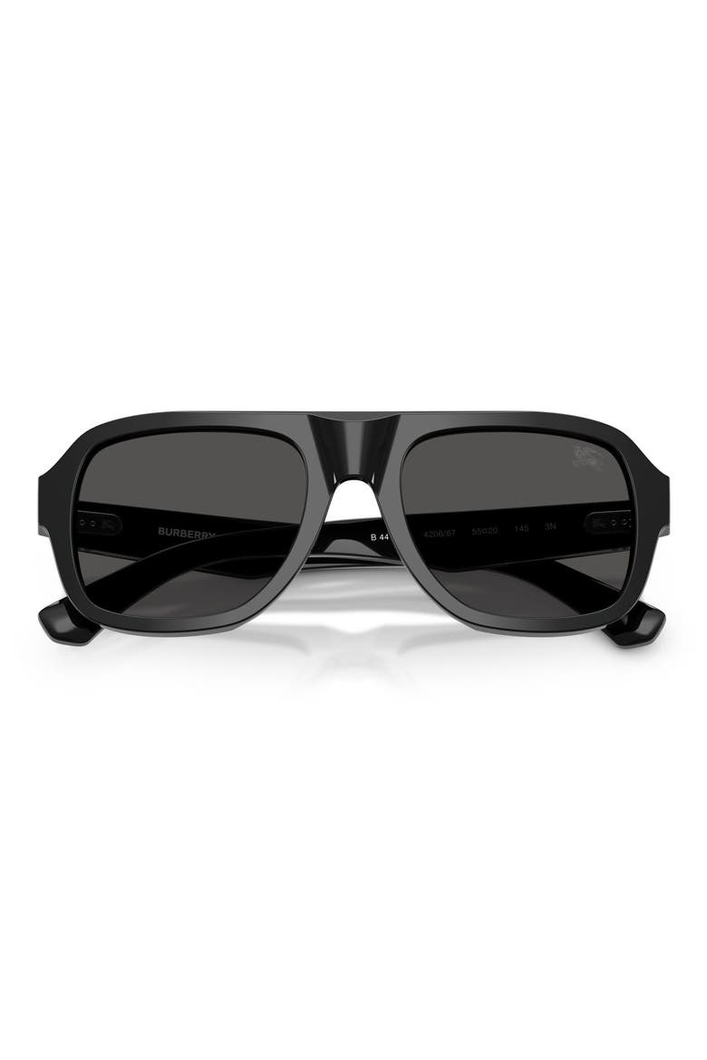 55mm Pilot Sunglasses, Alternate, color, BLACK / DARK GREY