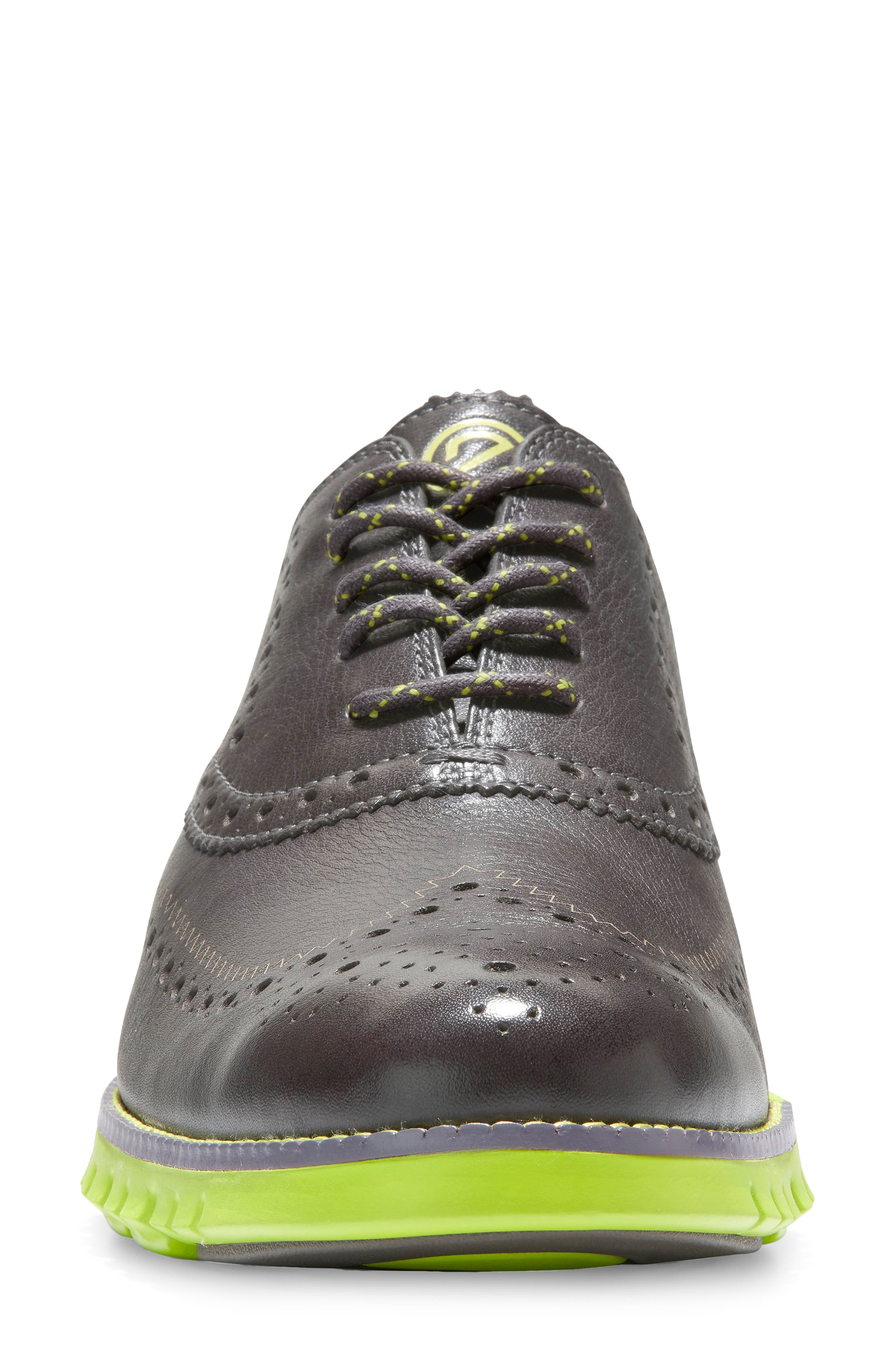 ZeroGrand Wingtip Derby, Alternate, color, PAVEMENT/ LIME GREEN