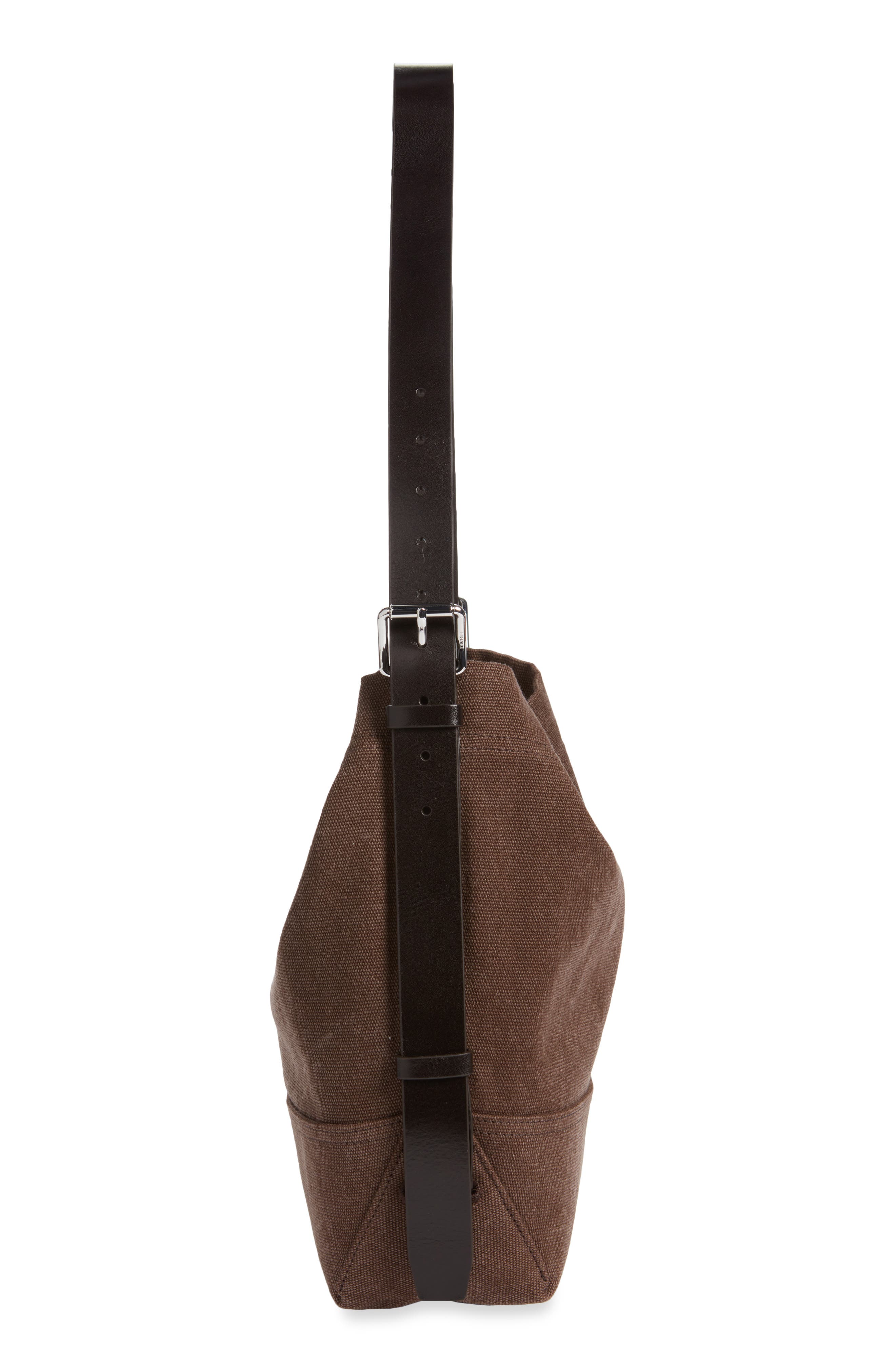 Small Belted Tote, Alternate, color, DARK CHOCOLATE