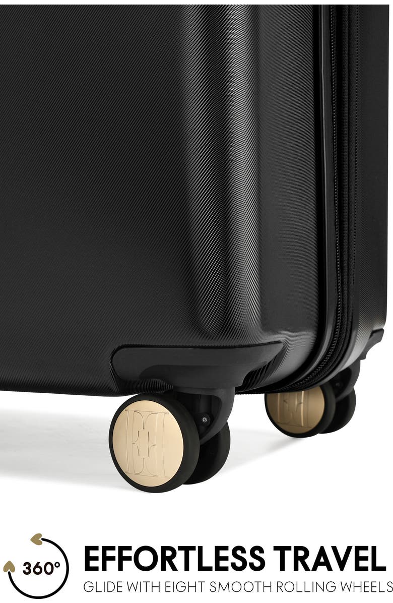 ELLE Louvre 2 Piece Expandable Polycarbonate Spinner Luggage Set, Alternate, color, Black