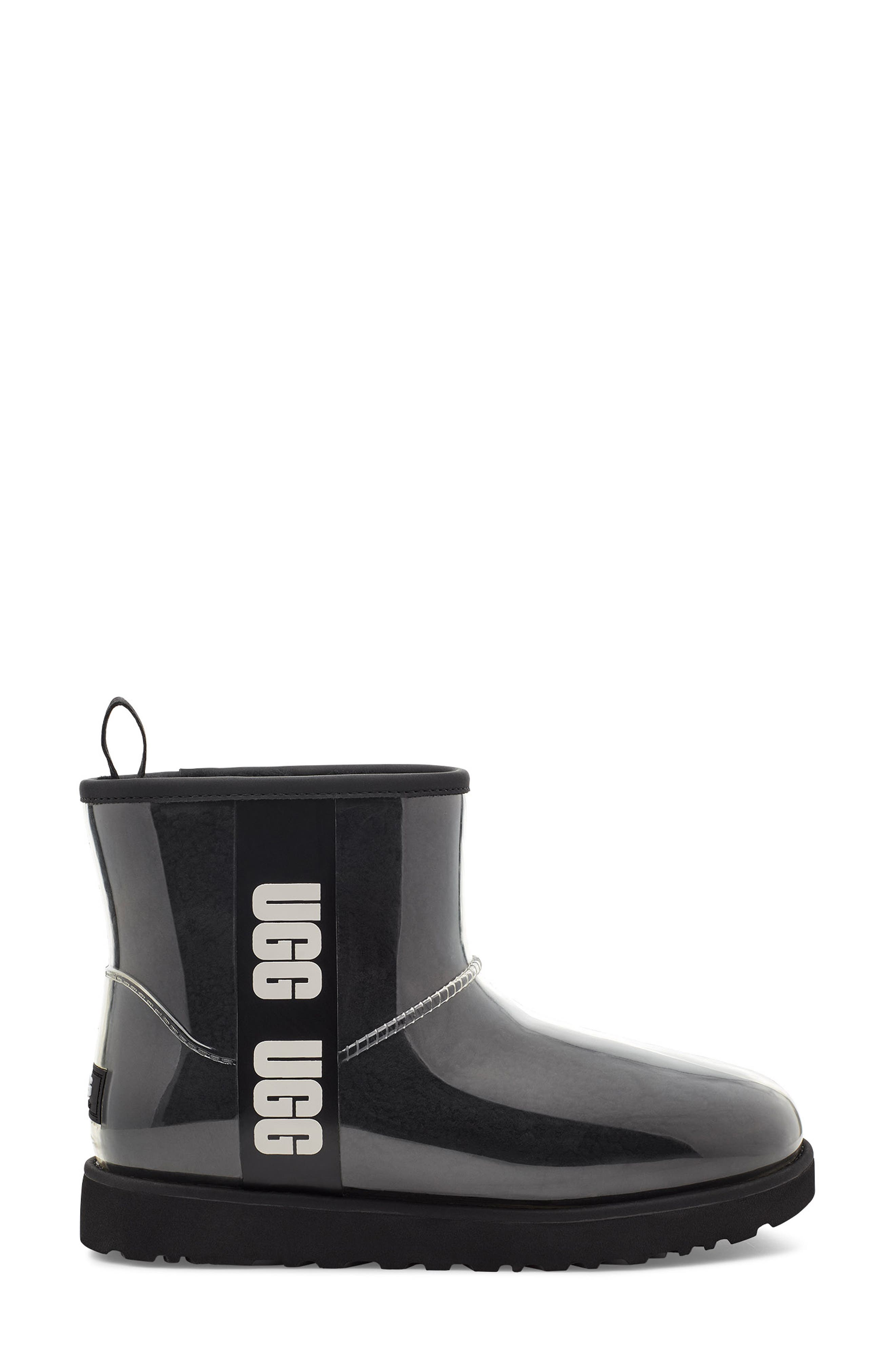 Classic Mini Waterproof Clear Boot, Alternate, color, BLACK