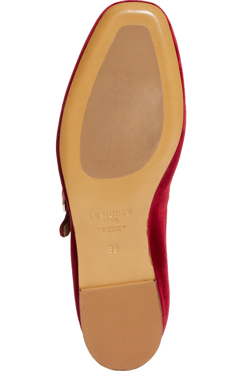 Le Monde Beryl Velveteen Mary Jane Flat, Alternate, color, 040 Berry