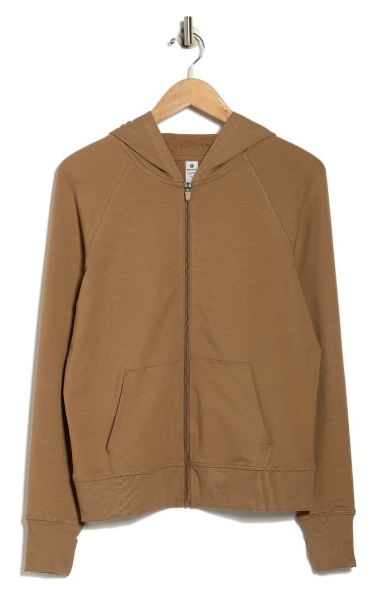 90 DEGREE BY REFLEX Everyday French Terry Full Zip Hoodie, Alternate, color, Tiramisu