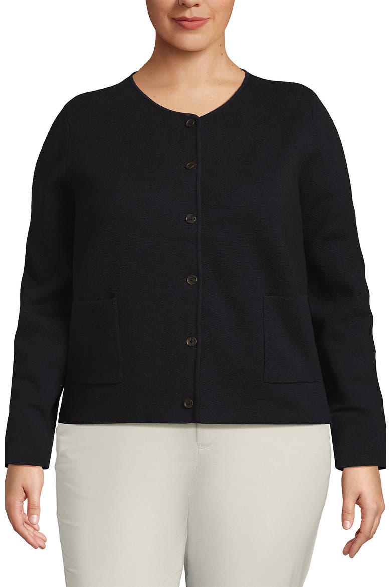 Fine Gauge Cotton Milano Blazer Sweater, Main, color, Black