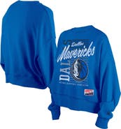 New Era Women's New Era Blue Dallas Mavericks Boxy Throwback Mineral Wash Sweatshirt