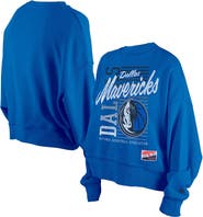 New Era Women's New Era Blue Dallas Mavericks Boxy Throwback Mineral Wash Sweatshirt