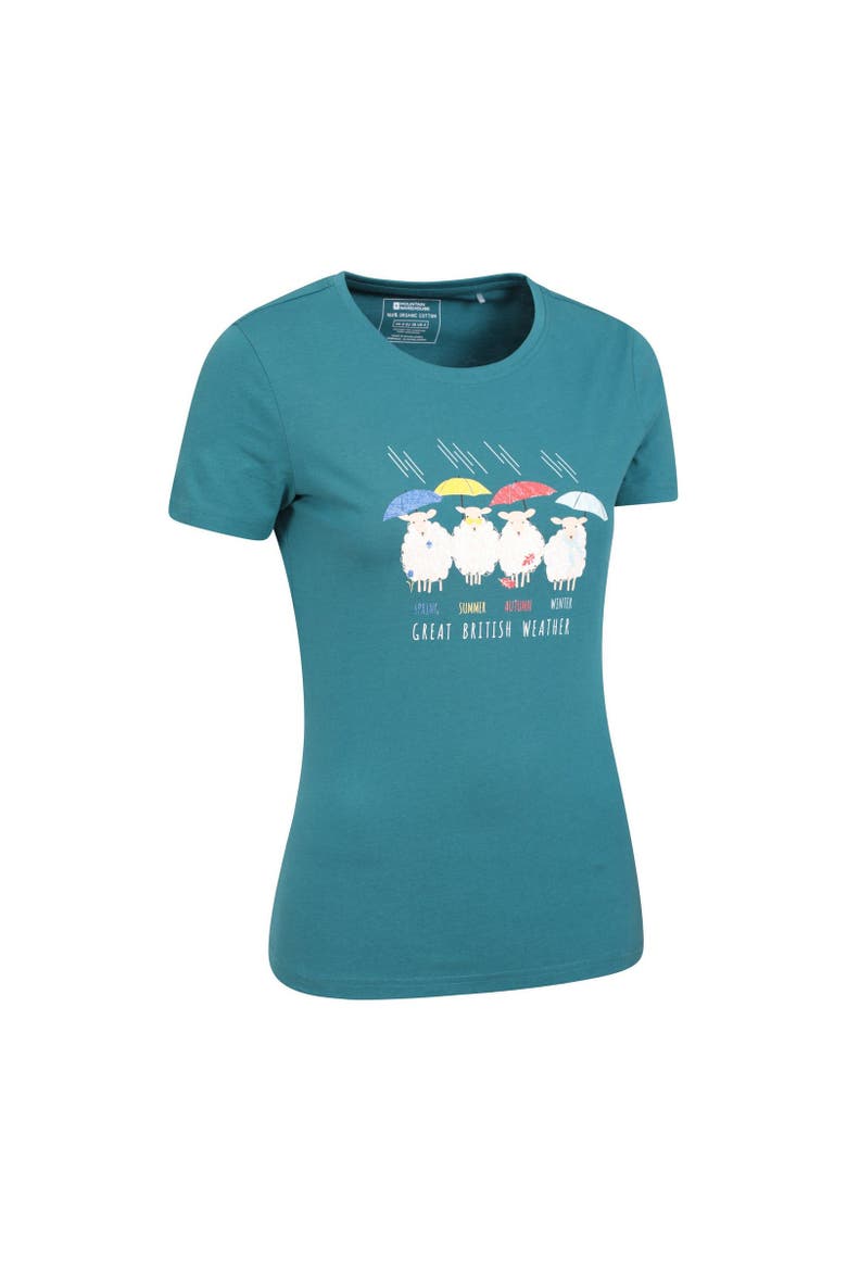 Great British Weather T-shirt, Alternate, color, Teal