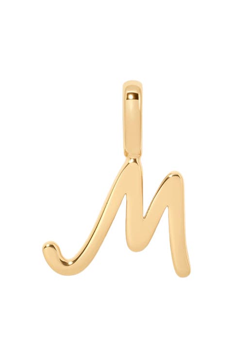 Script Initial Charm Gold Vermeil