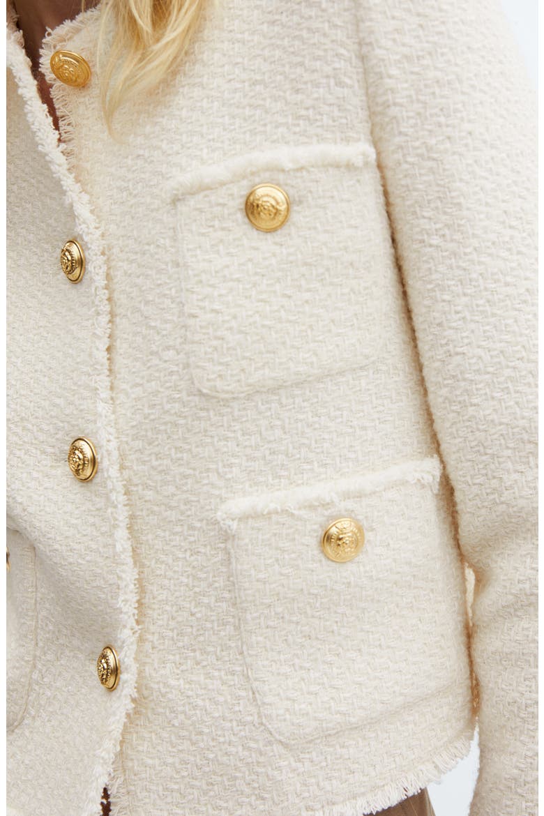 Pocket Tweed Jacket, Alternate, color, ECRU