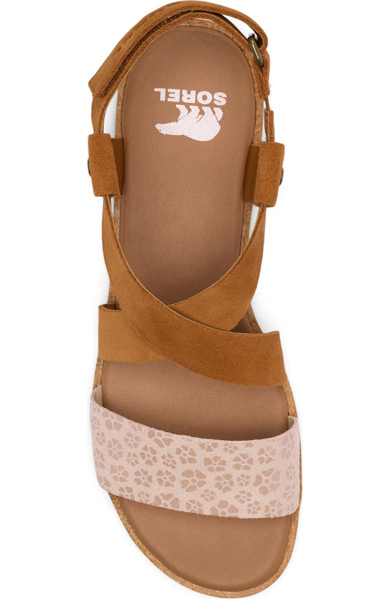 SOREL Ella III Crisscross Sandal, Alternate, color, Pearlescent/ Canyon Gold