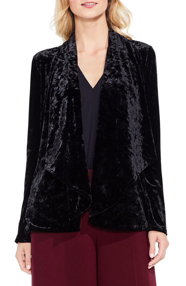 Vince Camuto Velvet Drape Collar Jacket, Main, color, 