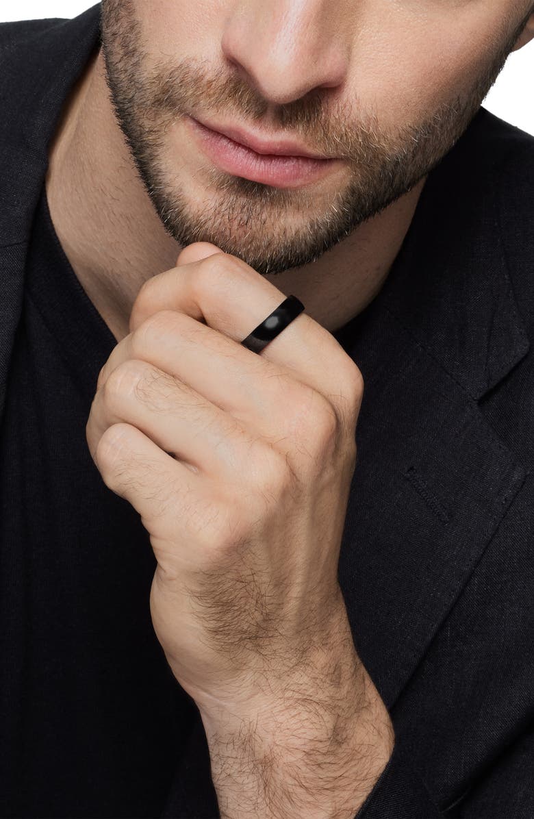 David Yurman DY Classic Band Ring, 6mm, Alternate, color, Black Titanium