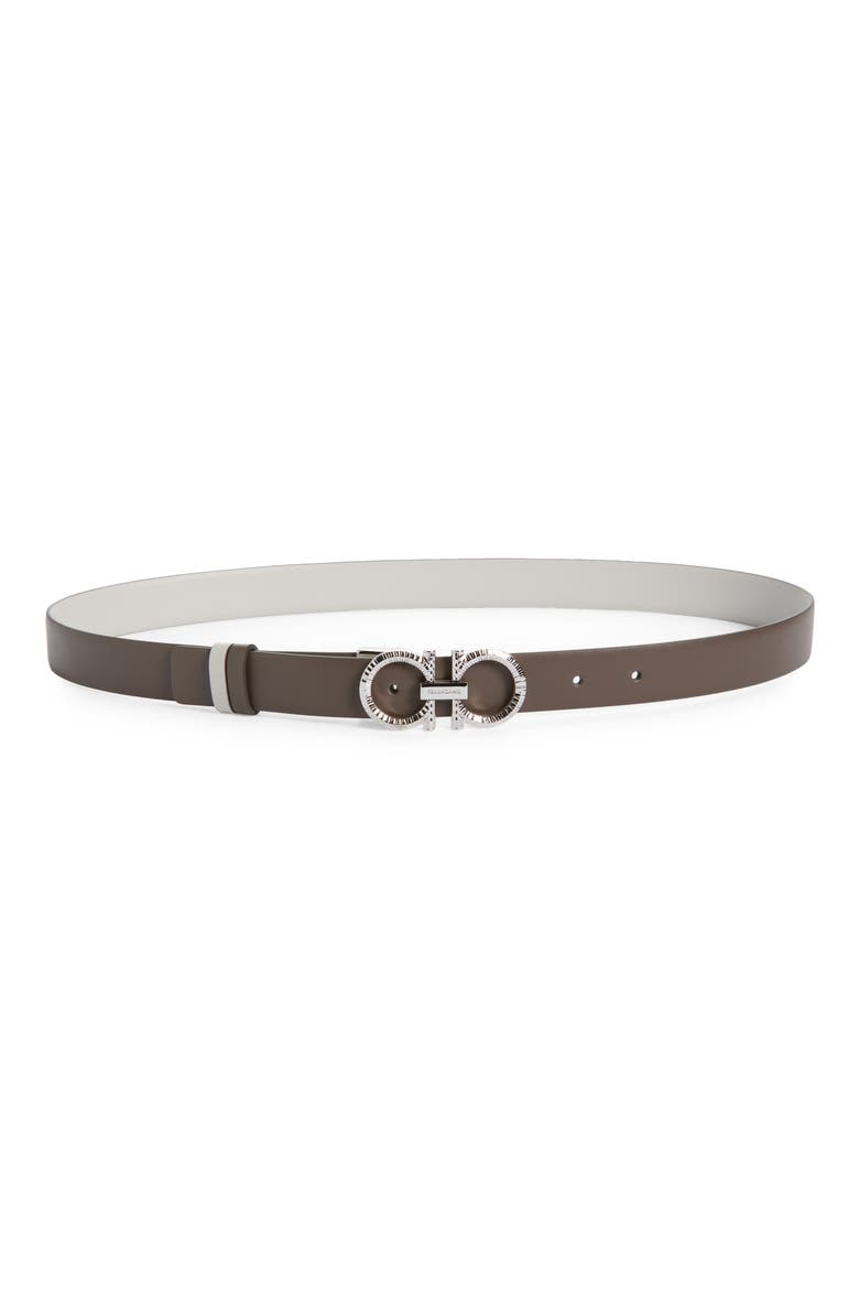 Double Gancio Reversible Leather Belt, Main, color, CONCRETE HAZE