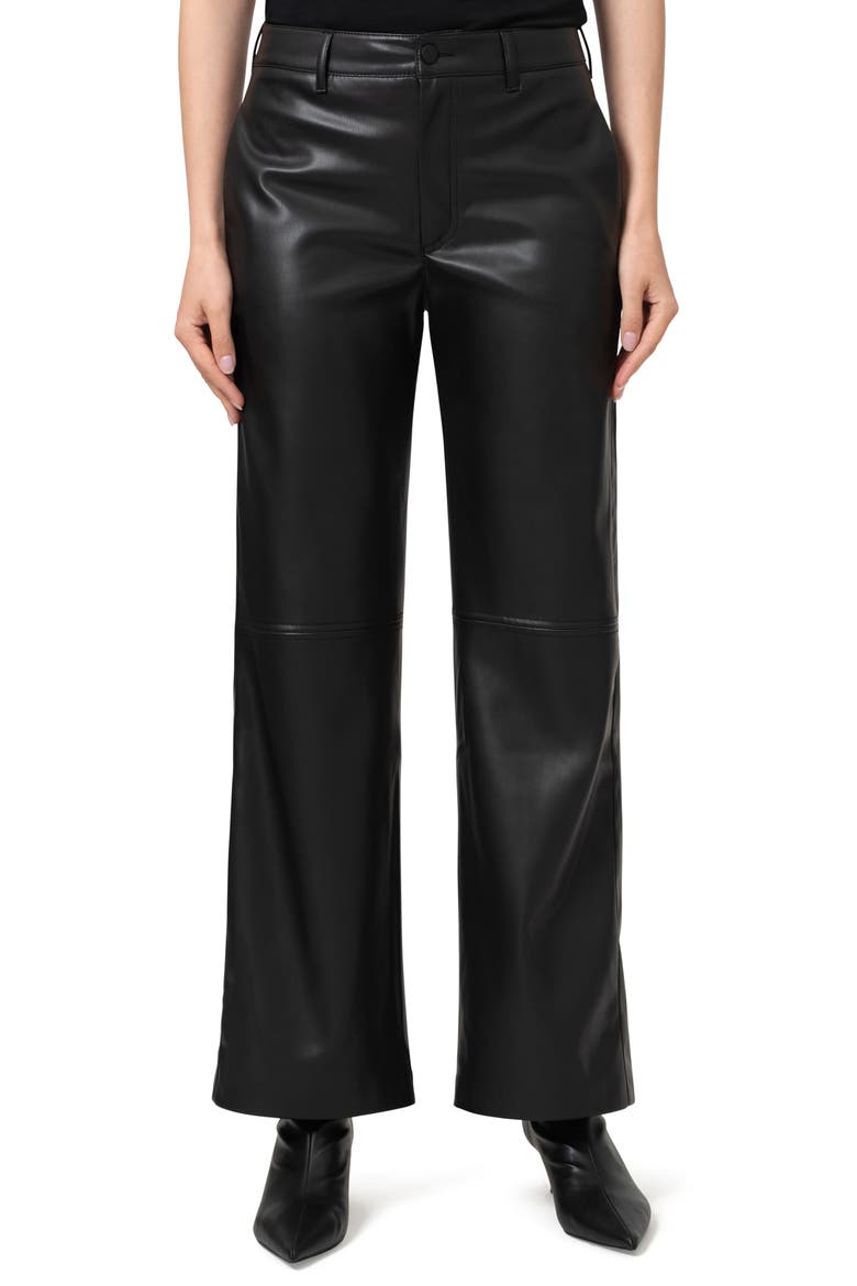 Faux Leather Wide Leg Pants, Main, color, BLACK