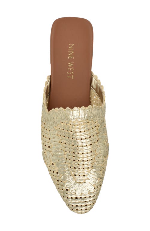 Nine West Canoli Raffia Mule In Platino