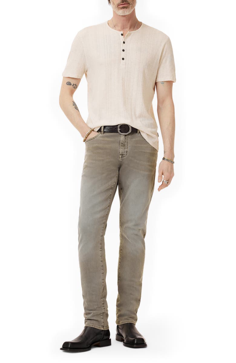 John Varvatos Ciel Variegated Rib Henley, Alternate, color, Chalk