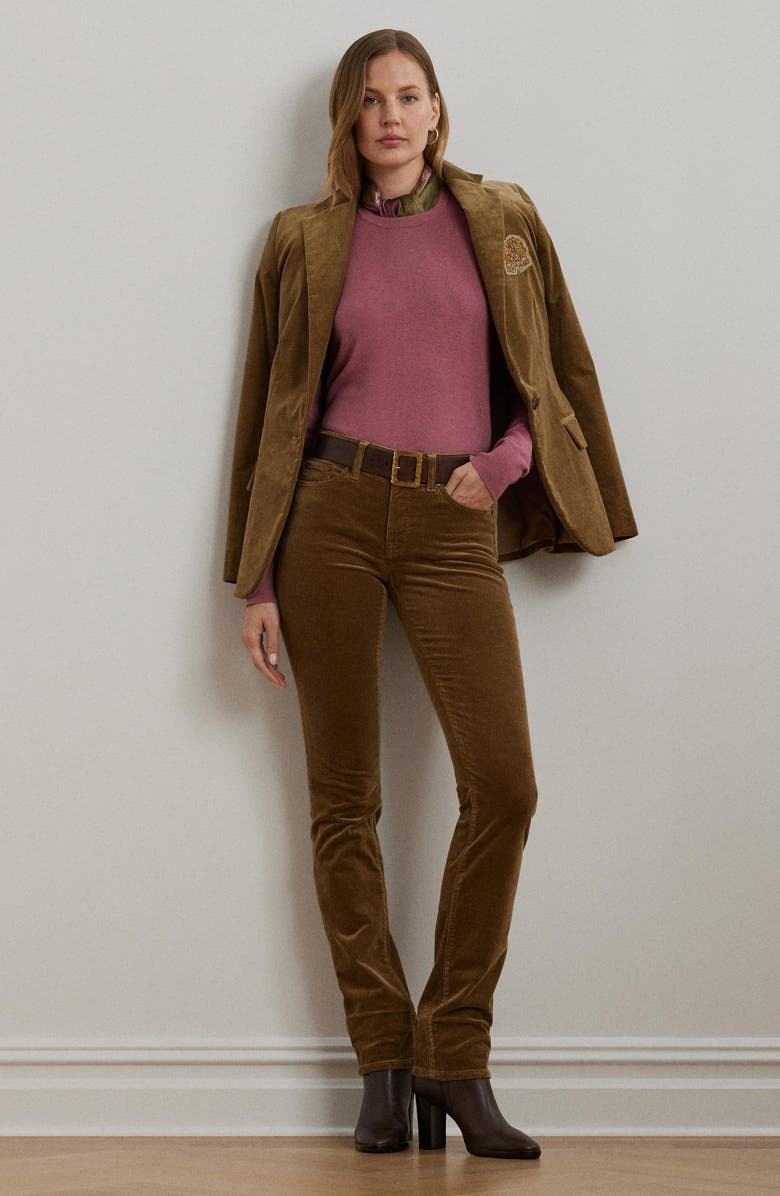 Lauren Ralph Lauren Straight Leg Corduroy Pants, Alternate, color, 