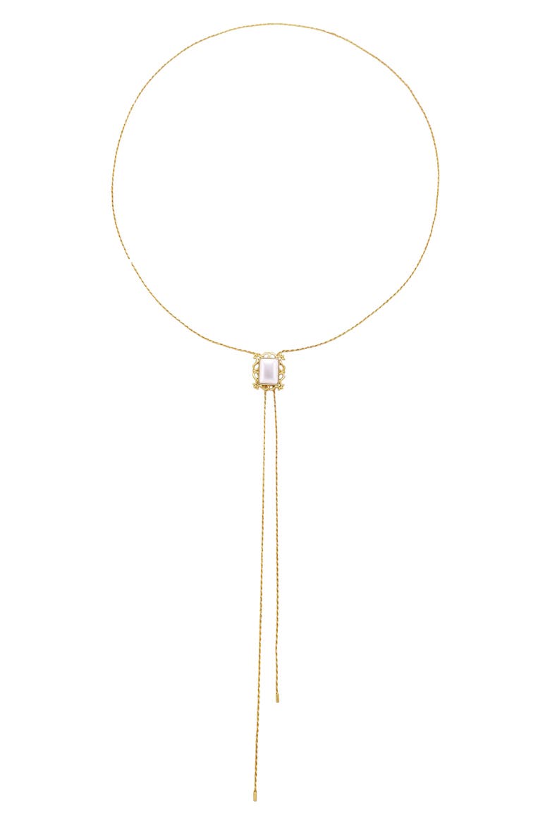 Viva Bolo Necklace, Main, color, GOLD/ PEARL