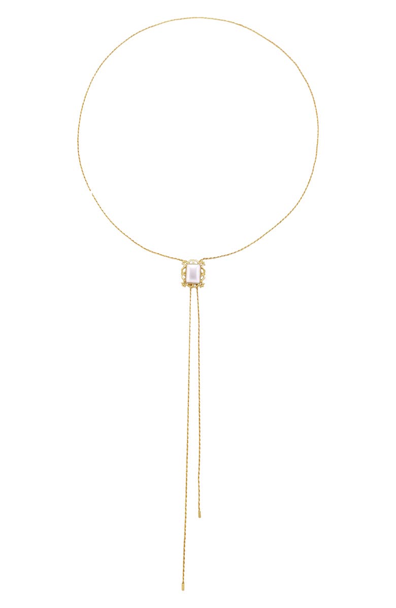 Petit Moments Viva Bolo Necklace, Main, color, Gold/ Pearl