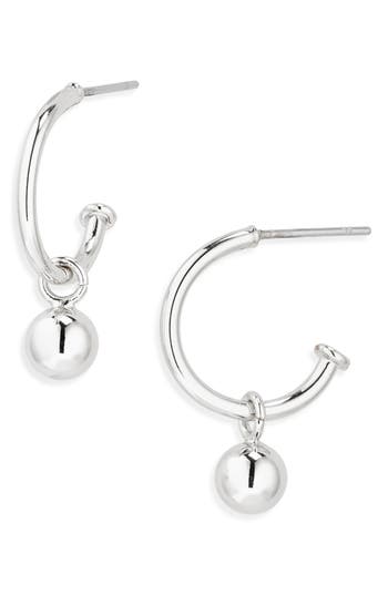 Nordstrom Rack 12mm Orb Hoop Earrings In Silver