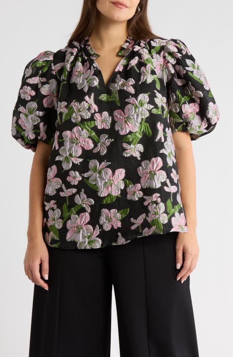 Elsinore Floral Jacquard Top (Plus)