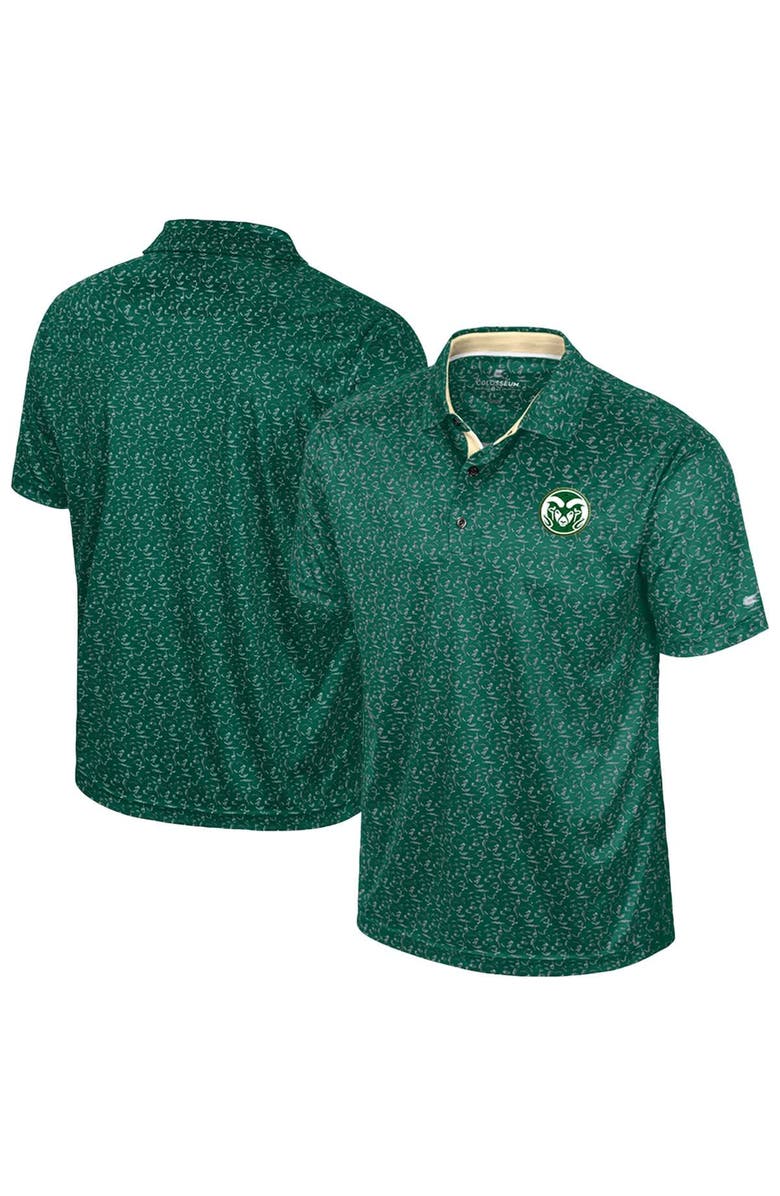 COLOSSEUM Men's Colosseum Green Colorado State Rams Sublimated Golf Polo, Main, color, 