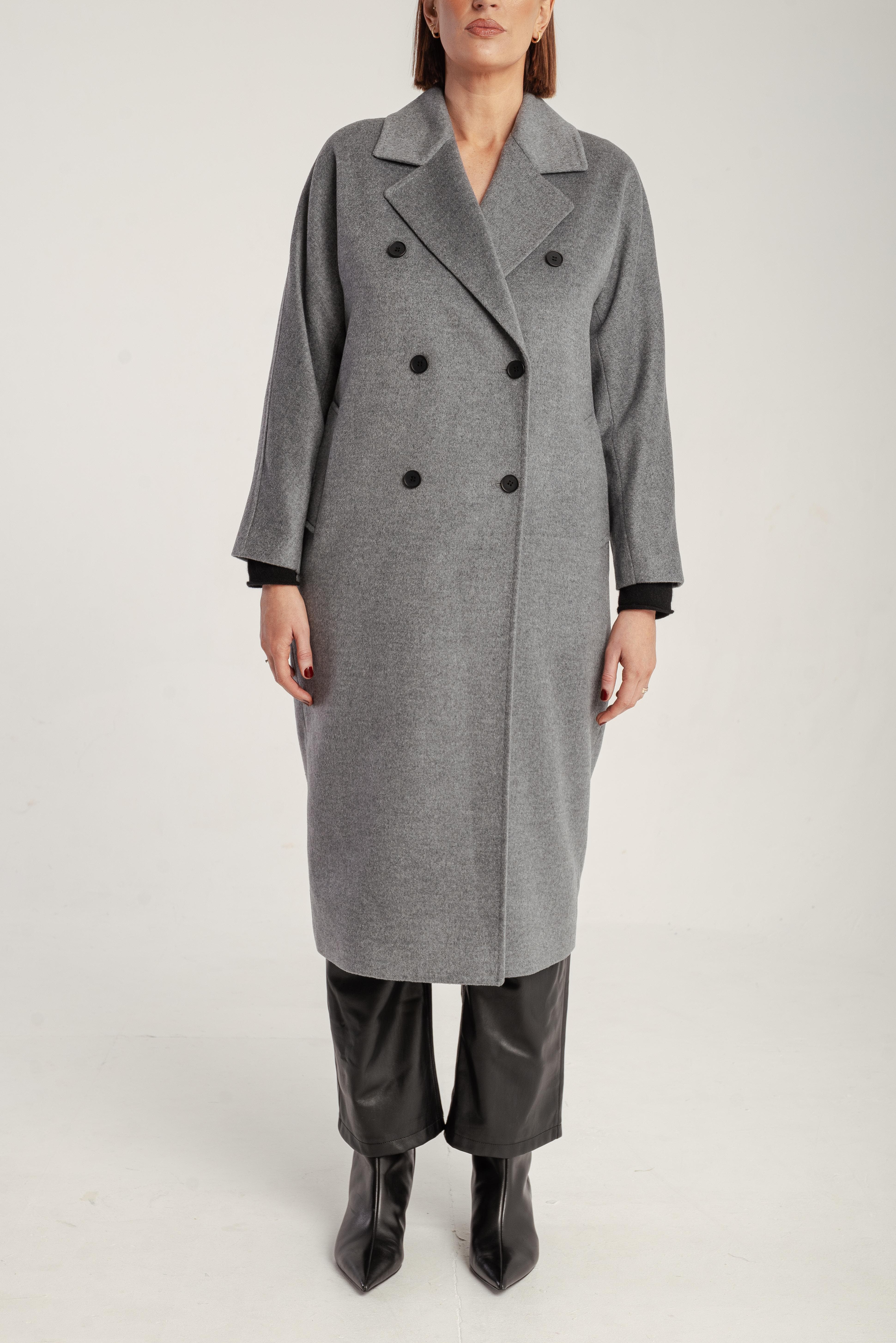 Cashmere Double Breasted Long Coat - image 5