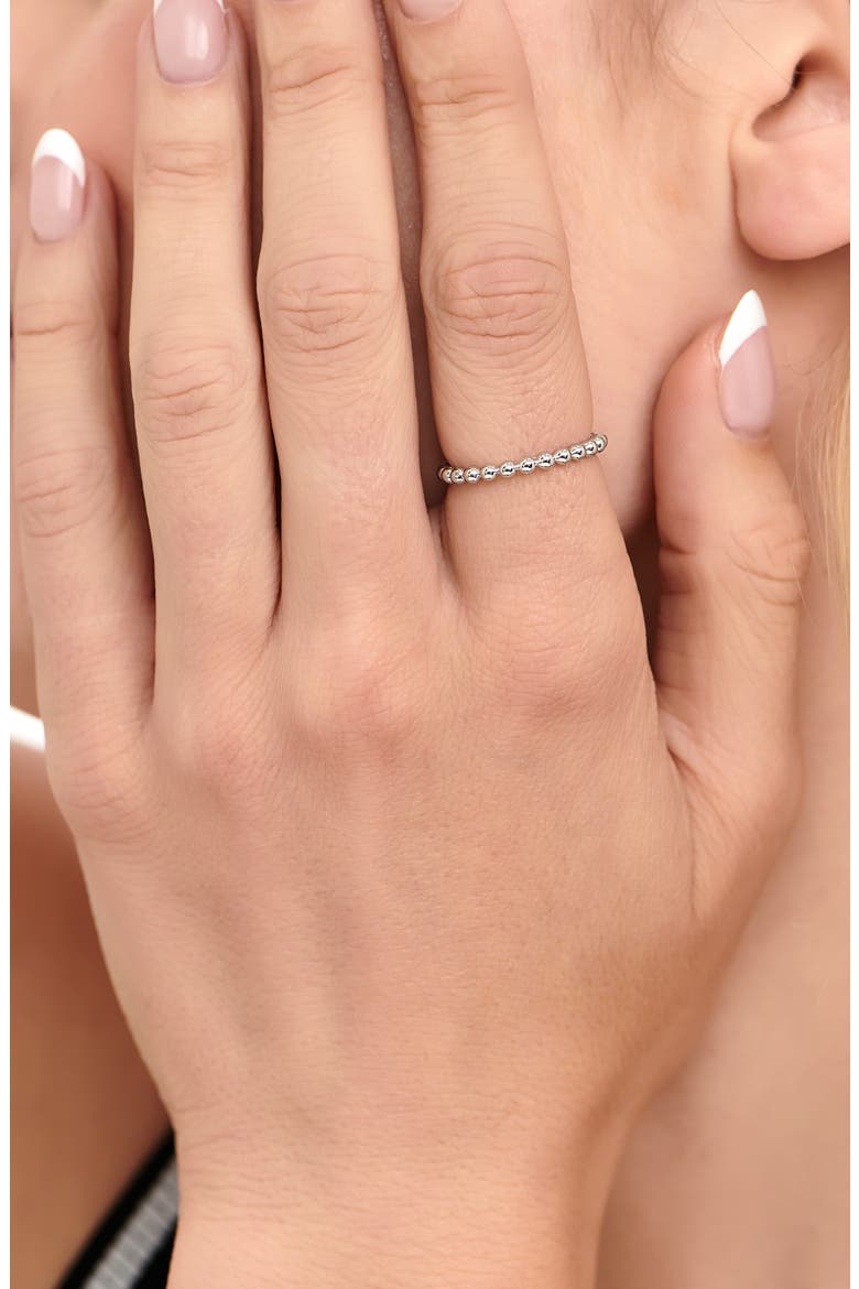Beaded Ball Ring, Alternate, color, SILVER