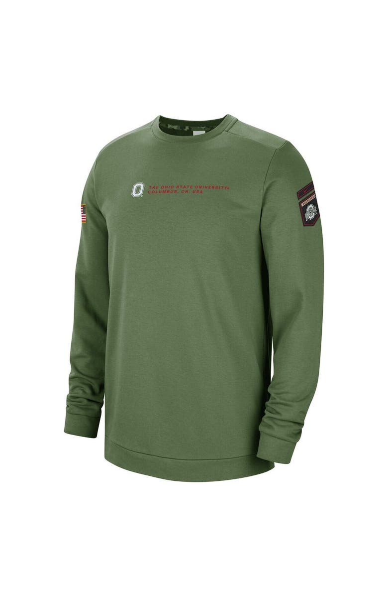 Nike Men's Nike Olive Ohio State Buckeyes Military Pullover Sweatshirt, Alternate, color, 