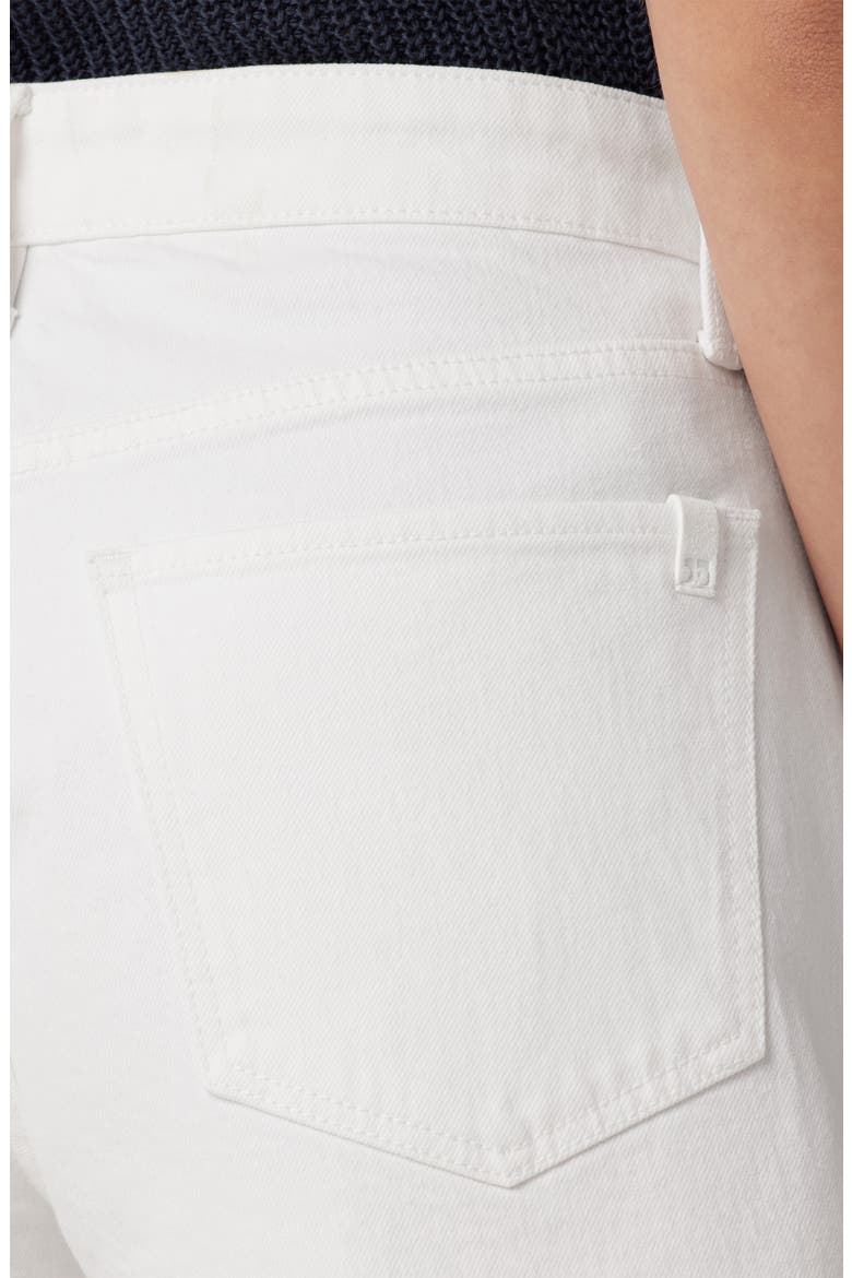The Jessie Frayed High Waist Relaxed Denim Shorts, Alternate, color, WHITE