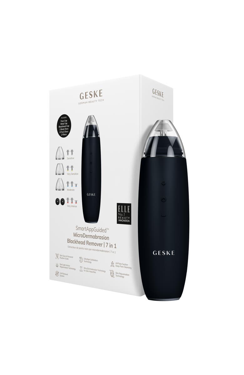 GESKE SmartAppGuided MicroDermabrasion Blackhead Remover | 7 in 1, Main, color, Black