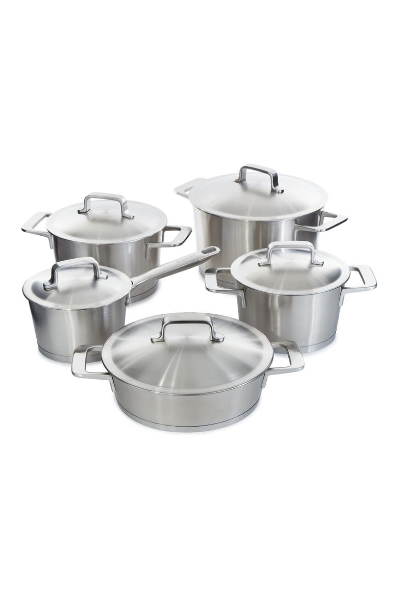 Dina Meta 10-Piece Cookware Set, Main, color, SILVER