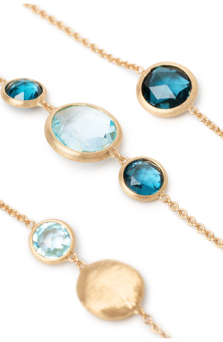 Marco Bicego Jaipur Collection Mixed Blue Topaz Necklace, Alternate, color, Yellow Gold