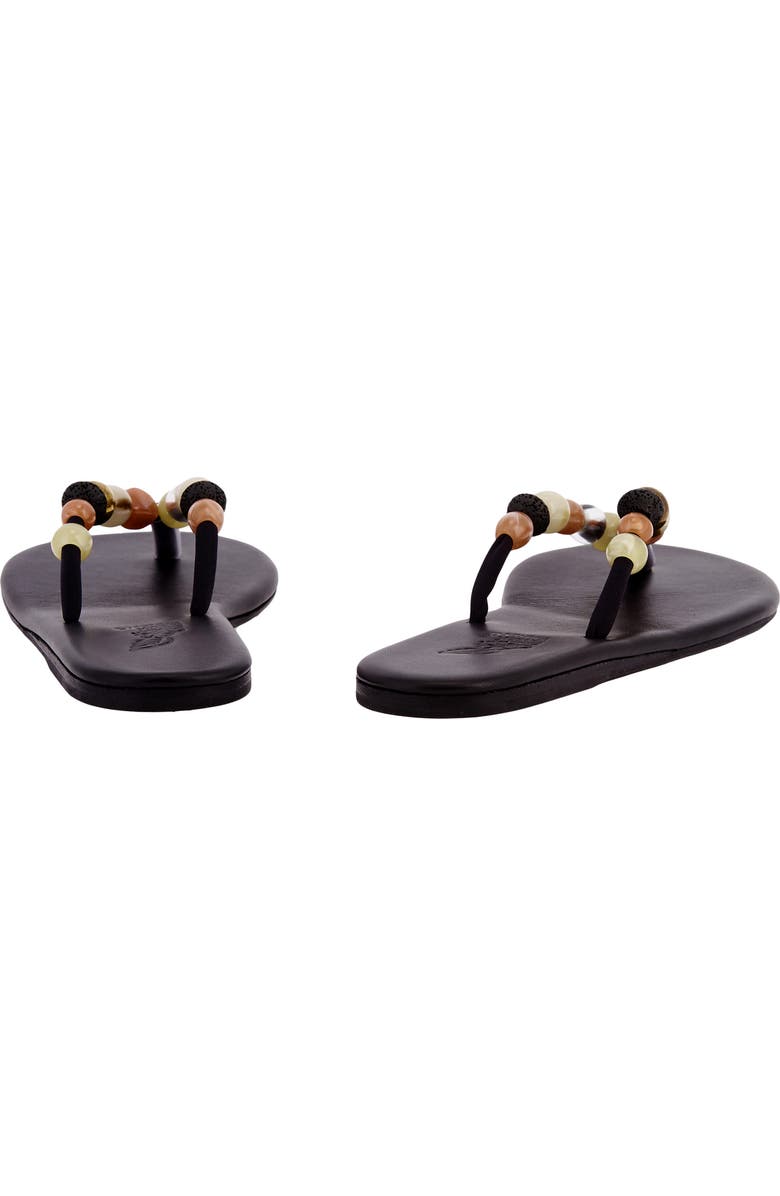 Ancient Greek Sandals Saionara Beaded Flip Flop, Alternate, color, Black