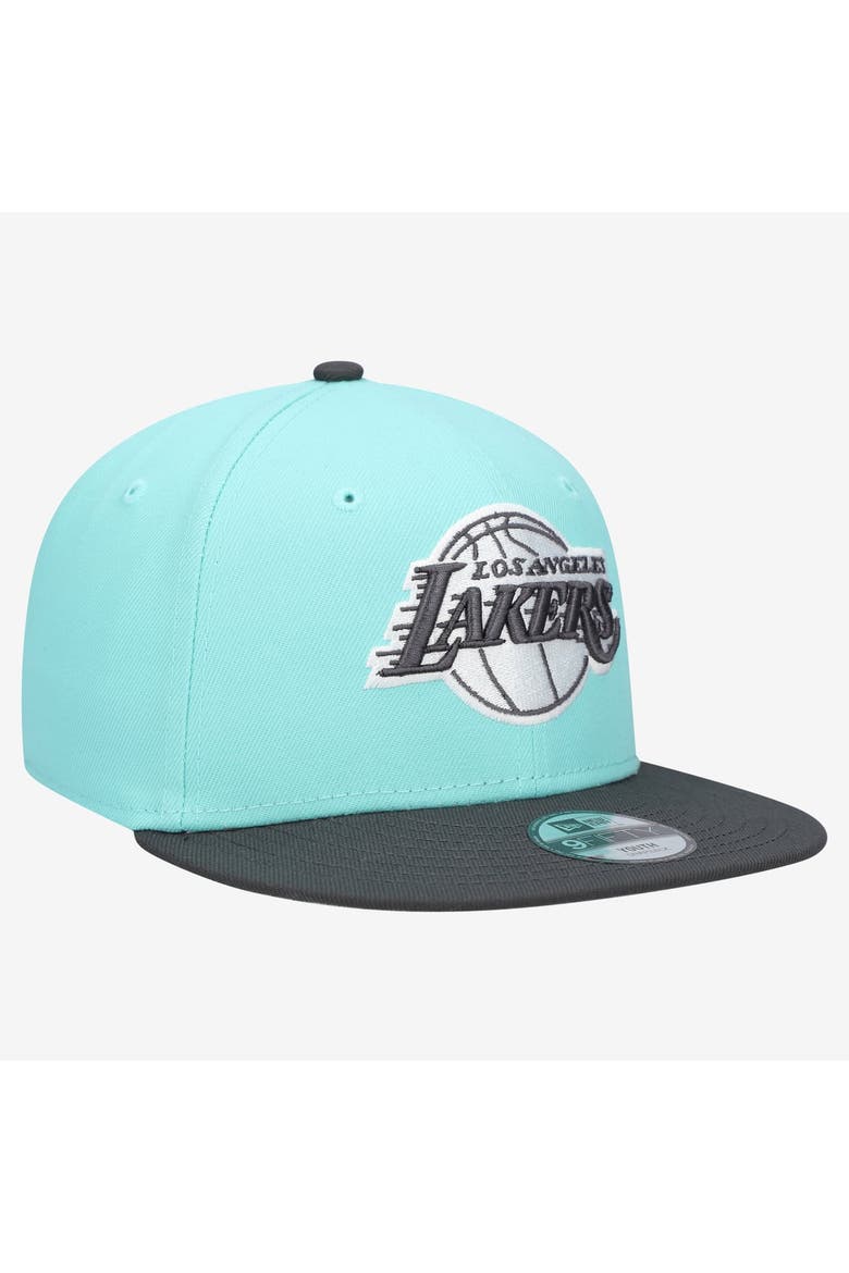 Youth New Era  Turquoise/Charcoal Los Angeles Lakers 9FIFTY Snapback Hat, Alternate, color, Turquoise