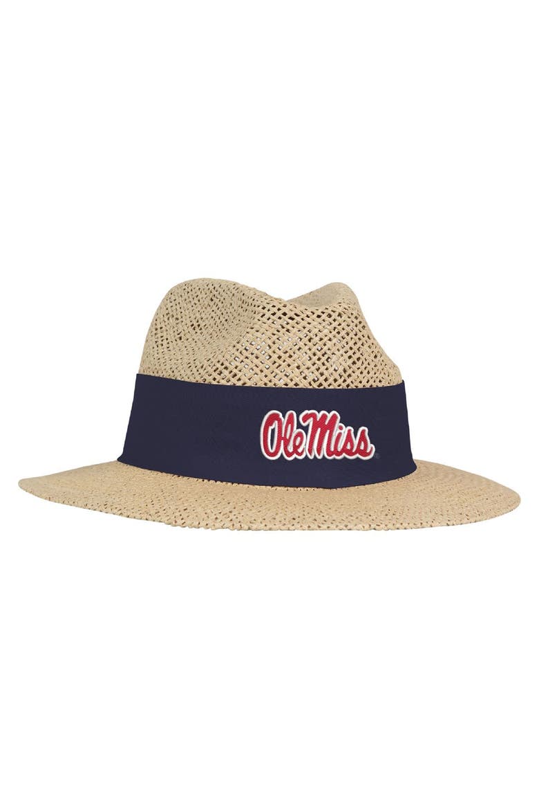 Men's Ahead Tan Ole Miss Rebels Wellington Gambler Straw Hat, Main, color, Tan