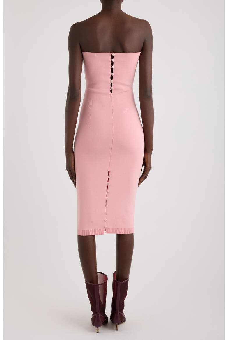 La Robe Maille Sera Strapless Midi Dress, Alternate, color, LIGHT PINK