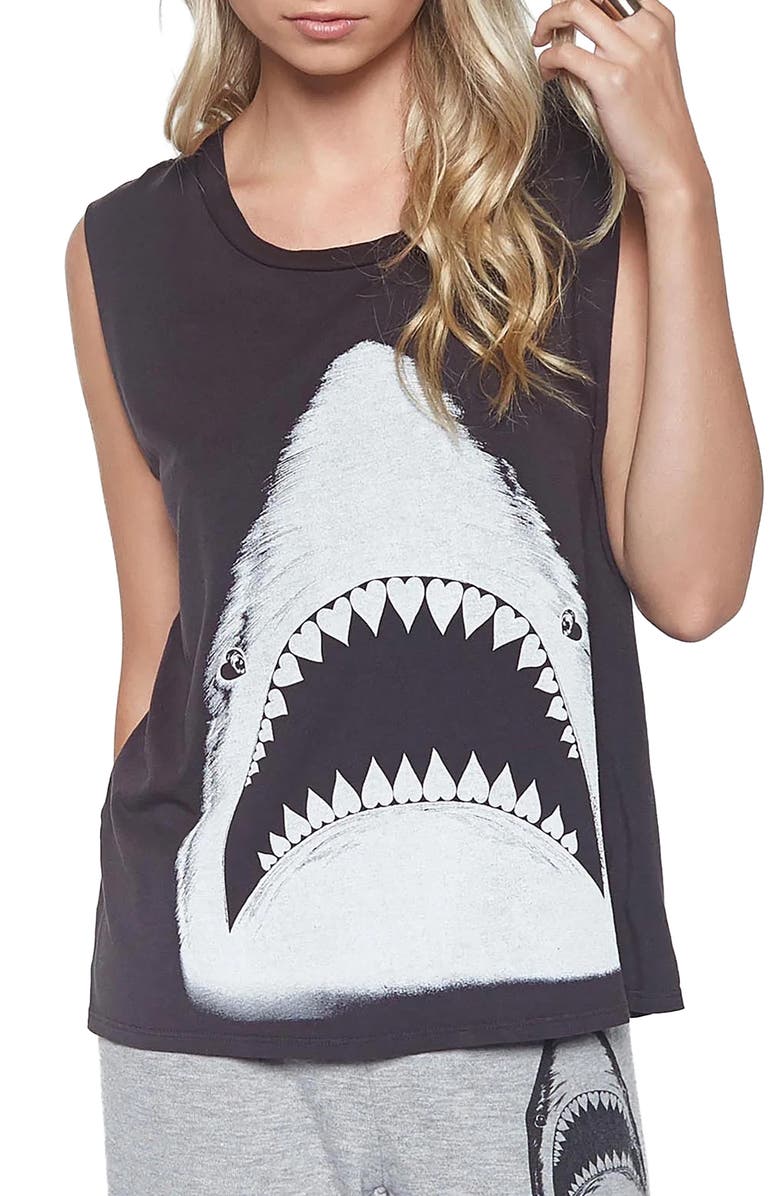 Lauren Moshi KEL- LRG Shark Tee, Main, color, Onyx