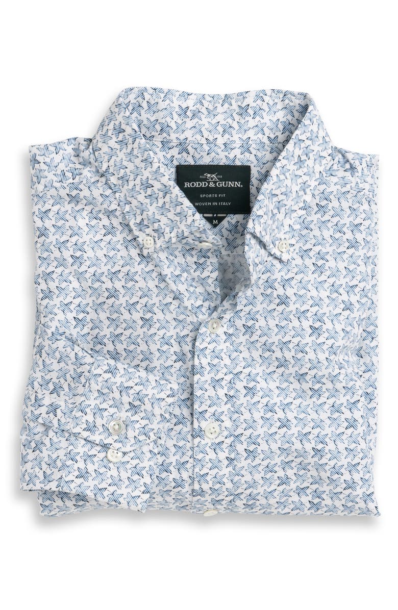 Rodd & Gunn Greneys Road Leaf Print Button-Down Shirt, Alternate, color, 