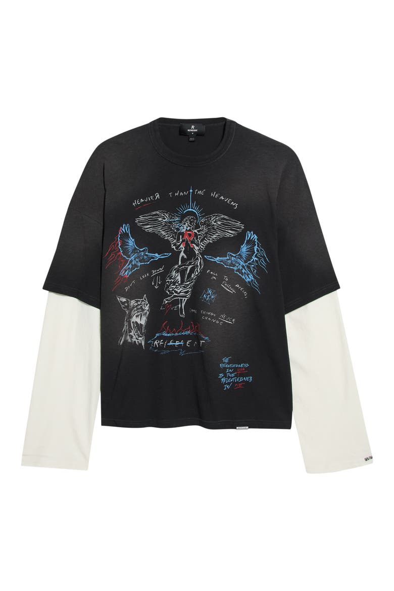 Heavier Than the Heavens Graphic Long Sleeve T-Shirt, Main, color, WASHED BLACK