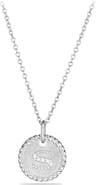 David Yurman Initial Charm Necklace with Diamonds in 18K White Gold