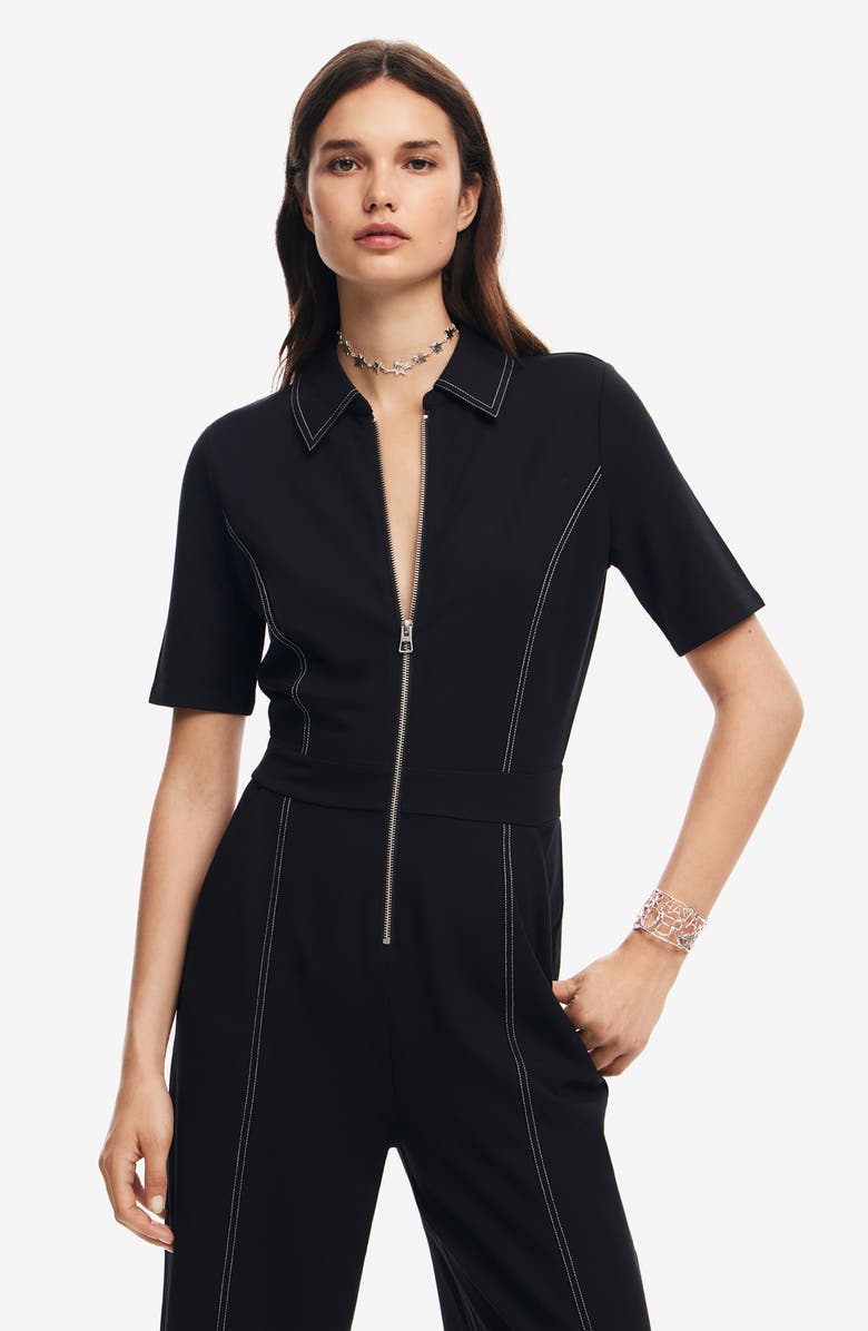 Desigual Newcastle Wide Leg Jumpsuit, Alternate, color, 